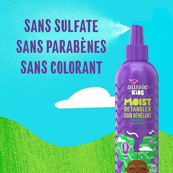 Aussie Kids Moist Detangler Spray, Sulfate & Paraben Free, Moisturizing & Tangle-Free Hair Care for Kids, Cruelty-Free, 8 Fl Oz Each, 3 Pack - Image 7