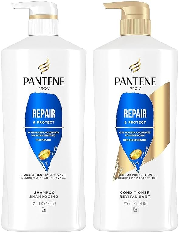 Pantene Shampoo, Conditioner and Hair Treatment Set, Repair & Protect for Damaged Hair, Safe for Color-Treated Hair - Product Image