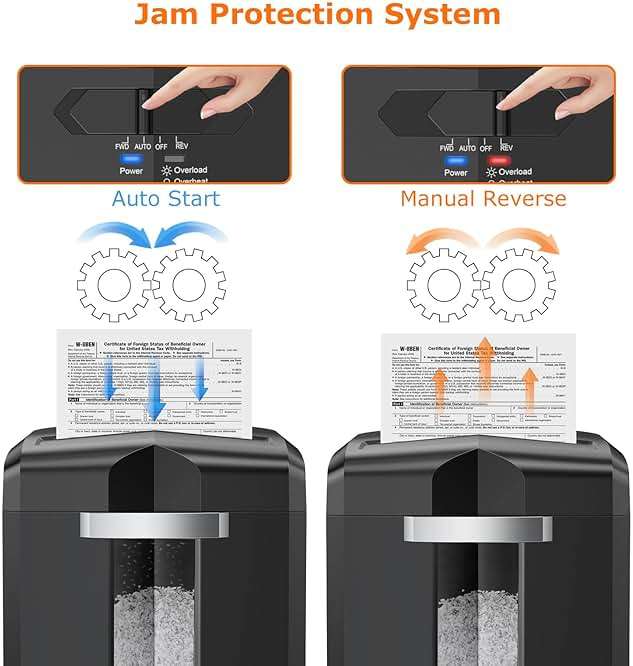 Bonsaii 12 Sheet Micro Cut Paper Shredder | 60-Minute Continuous Run Time | Home Office Heavy Duty Shredder for CD, Credit Card, Mails, Staple, Clip, Jam-Proof System | 4.2 Gal Pullout Bin - Image 5