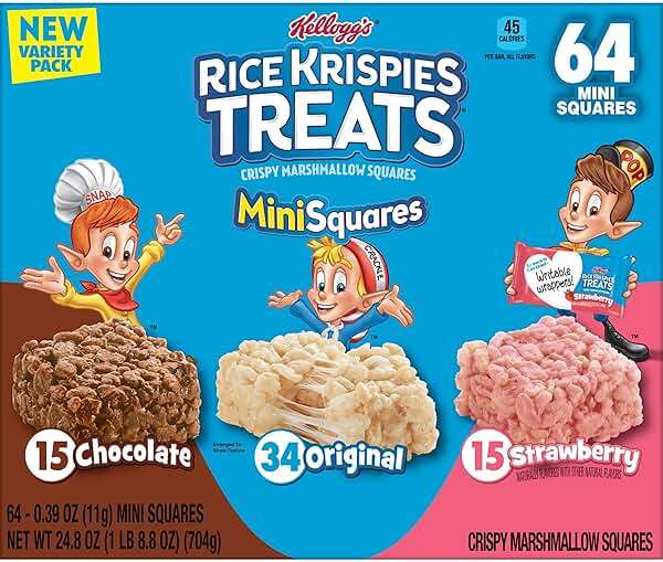 Rice Krispies Treats Mini Marshmallow Snack Bars, Kids Snacks, Variety Pack, 24.8oz Box (64 Bars) - Image 7