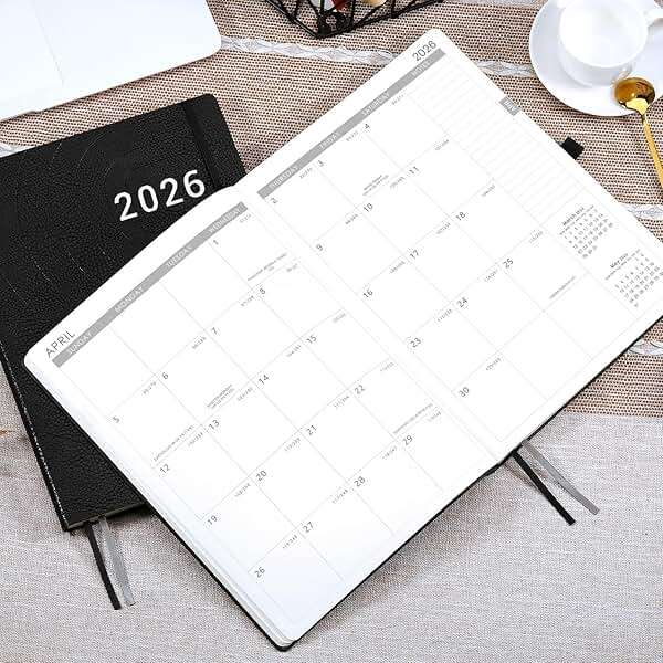 2026-2027 Planner - Weekly & Monthly Planner 2026-2027 with Pen Loop, to Achieve Your Goals & Improve Productivity, July 2026 - June 2027, Thick Paper, Inner Pocket, 8.5" x 11" - Black - Image 2