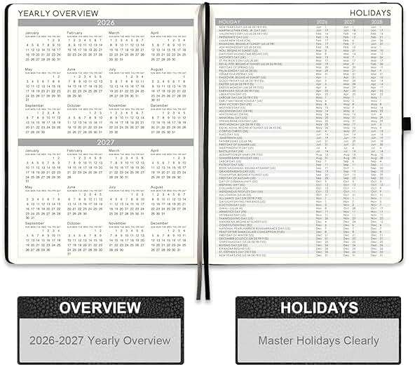 2026-2027 Planner - Weekly & Monthly Planner 2026-2027 with Pen Loop, to Achieve Your Goals & Improve Productivity, July 2026 - June 2027, Thick Paper, Inner Pocket, 8.5" x 11" - Black - Image 4