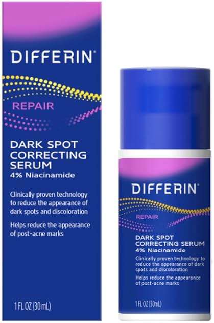 Differin Dark Spot Correcting Face Serum, Dark Spot Correcting Serum by the makers of Differin Gel, Gentle Skin Care for Acne Prone Sensitive Skin, 1 oz (Packaging May Vary) - Image 1