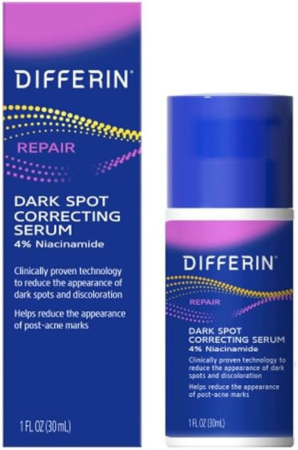 Differin Dark Spot Correcting Face Serum, Dark Spot Correcting Serum by the makers of Differin Gel, Gentle Skin Care for Acne Prone Sensitive Skin, 1 oz (Packaging May Vary) - Product Image