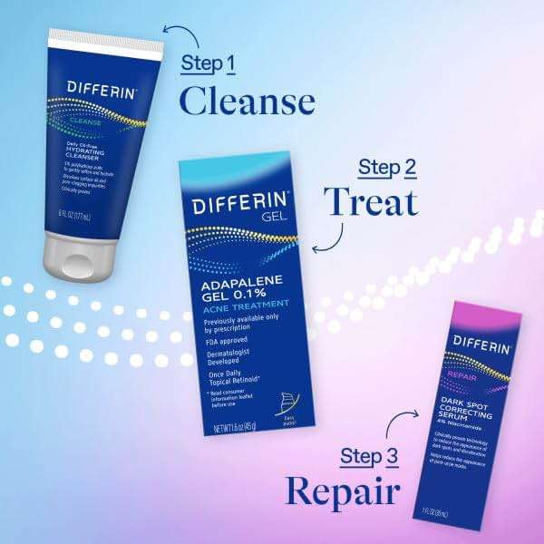 Differin Dark Spot Correcting Face Serum, Dark Spot Correcting Serum by the makers of Differin Gel, Gentle Skin Care for Acne Prone Sensitive Skin, 1 oz (Packaging May Vary) - Image 7