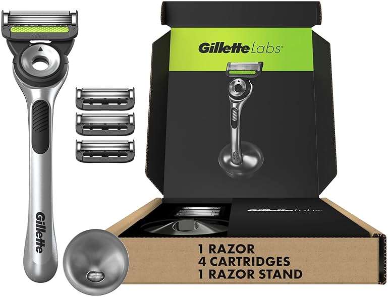 Gillette Labs Razor for Men, 1 Handle, 4 Blade Refills, Magnetic Stand - Image 9