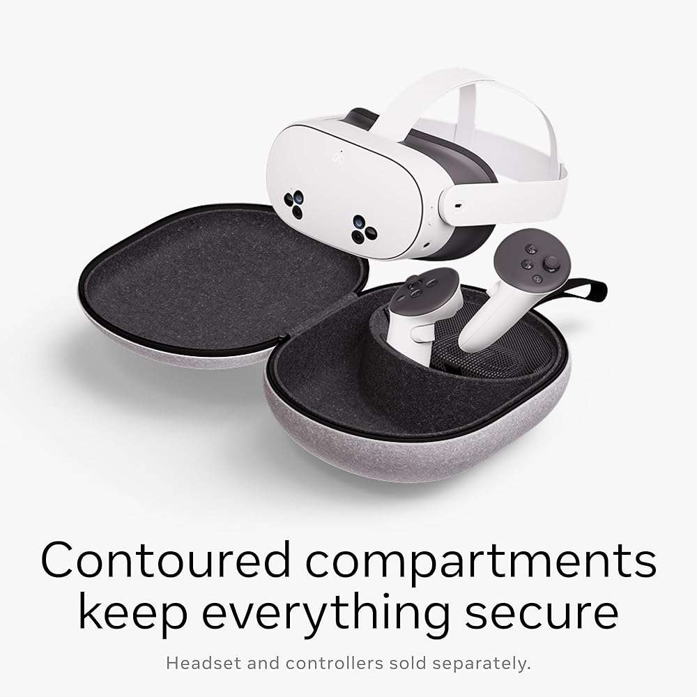 Meta Quest Compact Carrying Case — Works with Meta Quest 3/3S — Refreshed Compact Design — Fits 3/3S, Touch Plus Controller, Active Straps, Charging Cable, and Adapter - Image 3