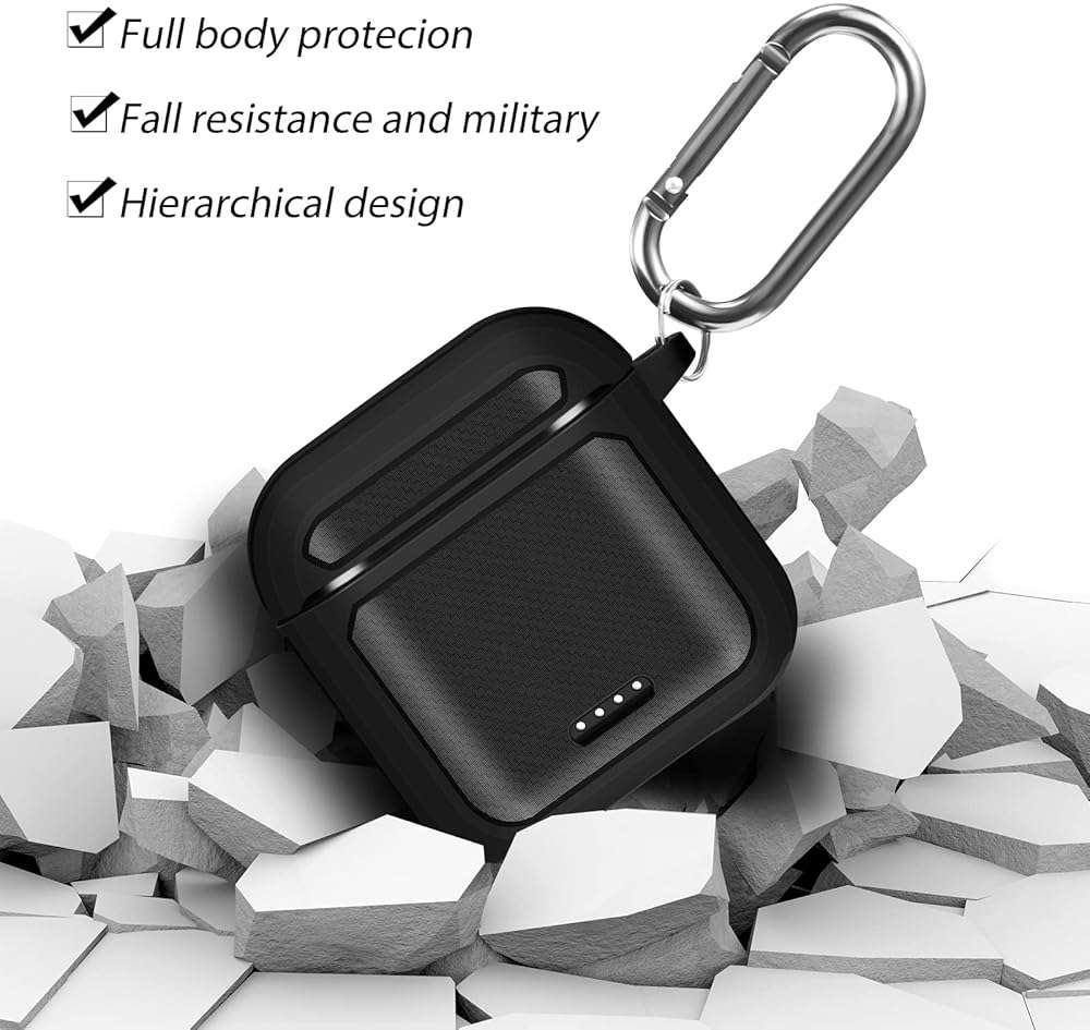Claiol Protective Case Compatible for Tozo T6, Upgraded Shockproof Tozo T6 Case Cover with Metal Carabiner. (Black) - Image 2