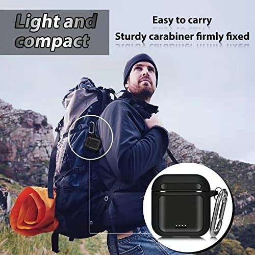 Claiol Protective Case Compatible for Tozo T6, Upgraded Shockproof Tozo T6 Case Cover with Metal Carabiner. (Black) - Image 4