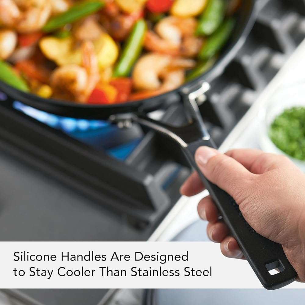 KitchenAid Stainless Steel Nonstick Frying Pans/Skillet Set, 9.5 Inch and 12 Inch - Brushed Stainless Steel - Image 7
