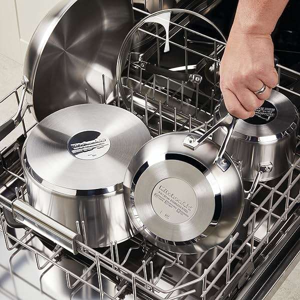 KitchenAid Stainless Steel Nonstick Frying Pans/Skillet Set, 9.5 Inch and 12 Inch - Brushed Stainless Steel - Image 9