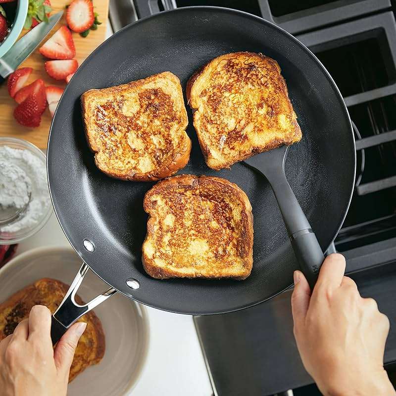 KitchenAid Stainless Steel Nonstick Frying Pans/Skillet Set, 9.5 Inch and 12 Inch - Brushed Stainless Steel - Image 10