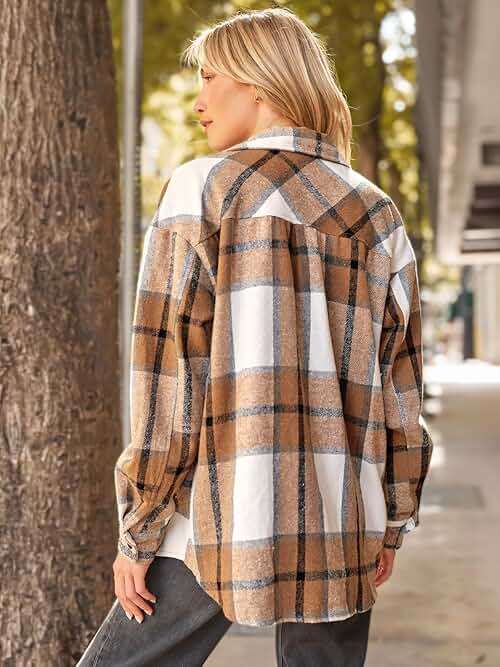 AUTOMET Shackets for Women Plaid Flannel Shirts Fall Winter Jackets Cute Tops Trendy Western Cowgirl Outfits Girls Coats - Image 4