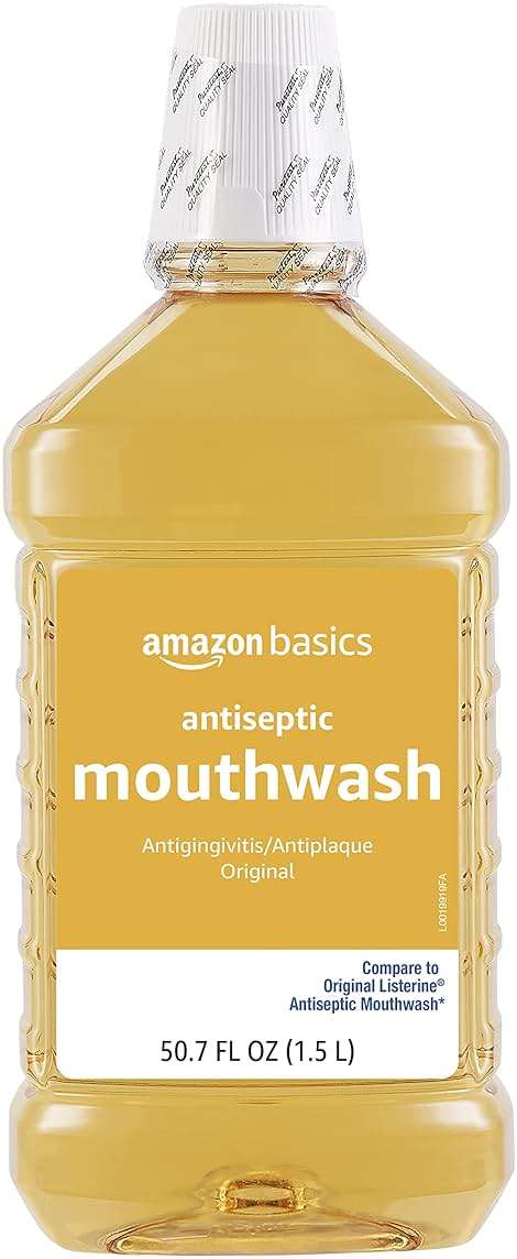 Amazon Basics Antiseptic Mouthwash, Original Flavor, Fights Gingivitis, 1.5 Liter, 50.7 ounce (Pack of 4) (Previously Solimo) - Image 2