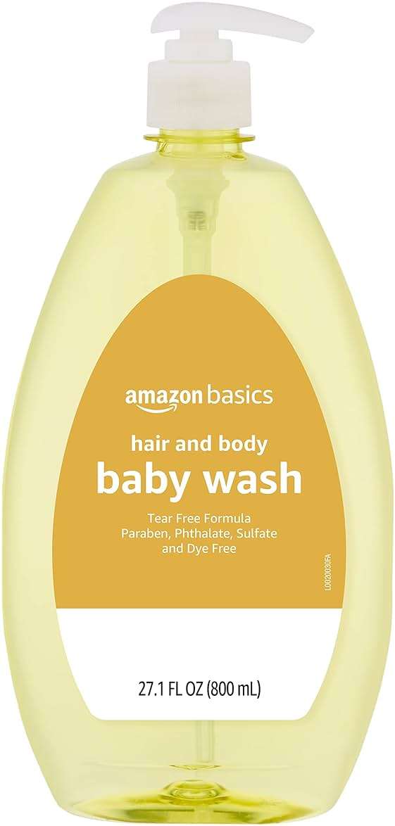 Amazon Basics Tear-Free Baby Hair and Body Wash, 27.1 Fluid Ounce, Lightly Scented, 4-Pack (Previously Solimo) - Image 2