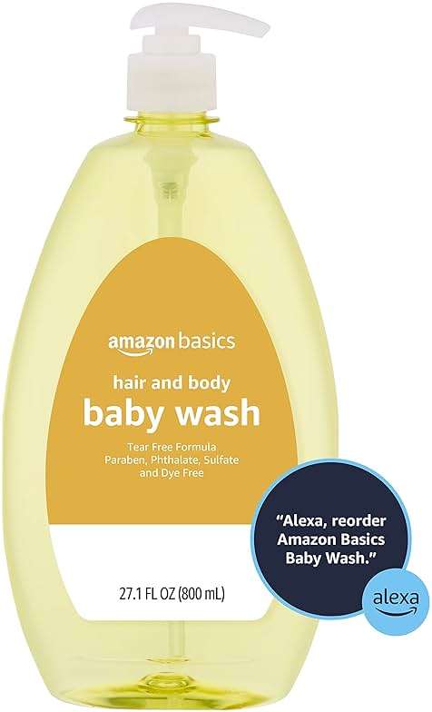 Amazon Basics Tear-Free Baby Hair and Body Wash, 27.1 Fluid Ounce, Lightly Scented, 4-Pack (Previously Solimo) - Image 4