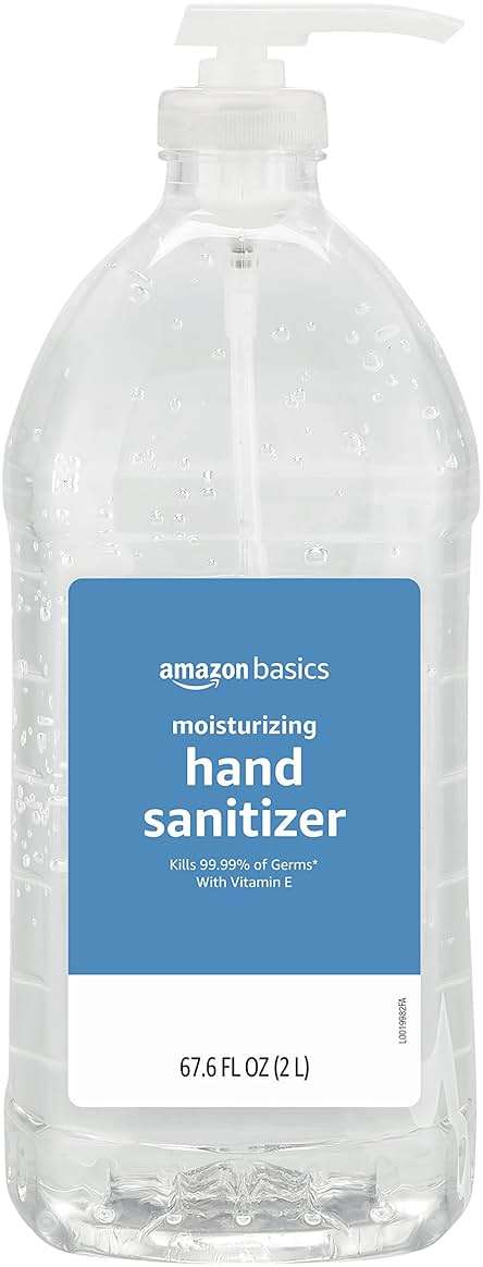Amazon Basics Hand Sanitizer, Original Scent, Contains 62% Ethyl Alcohol, Moisturizing Formula, 67.60 fl oz, Pack of 1 (Previously Solimo) - Image 1