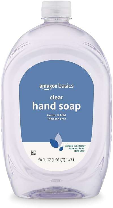 Amazon Basics Gentle & Mild Clear Liquid Hand Soap Refill, Triclosan-Free, Dermatologist-Tested, pH Balanced, 50 Fl Oz, 2-Pack (Previously Solimo) - Image 2