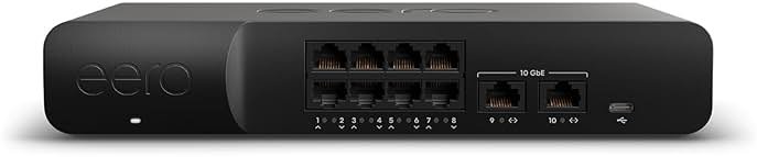 Amazon eero PoE Gateway - 10-port eero router and PoE switch (Two 10 GbE ports, eight 2.5 GbE PoE ports) - Product Image