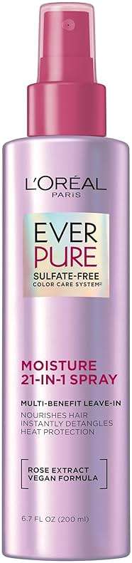 L'Oreal Paris Sulfate Free Moisture 21-in-1 Leave-In Conditioner for Dry Hair, EverPure, 6.7 fl oz - Image 1