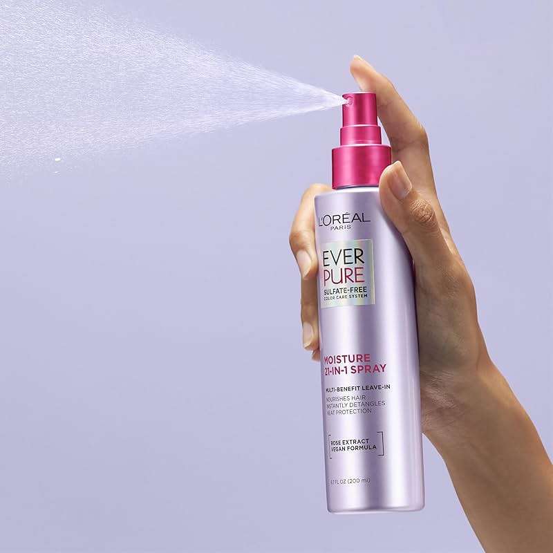 L'Oreal Paris Sulfate Free Moisture 21-in-1 Leave-In Conditioner for Dry Hair, EverPure, 6.7 fl oz - Image 7
