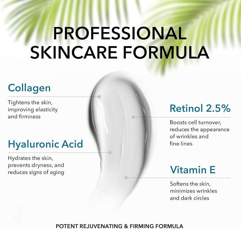 Collagen Cream for Face with Retinol - Anti Aging & Wrinkle Face Moisturizer - Day-Night Facial Moisturizer for Skin Firming & Tightening - Hyaluronic Acid & Vitamin E Care for Women & Men - 1.7oz - Image 3