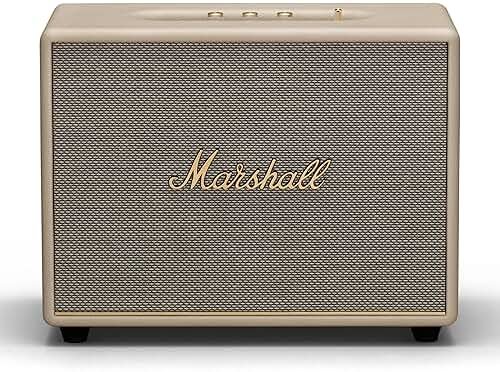 Marshall Woburn III Bluetooth Home Speaker - Loud Stereo Sound with Bass and Treble Controls | Plug-in Powered | Record Player Compatible | HDMI, RCA, 3.5 mm Aux Inputs - Cream - Product Image