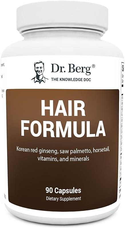 Dr. Berg All-in-One Vitamins for Hair, Skin, & Nails - Advanced Formula with Biotin, Saw Palmetto, DHT Blocker, & Trace Minerals - 90 Veg Capsules - Product Image