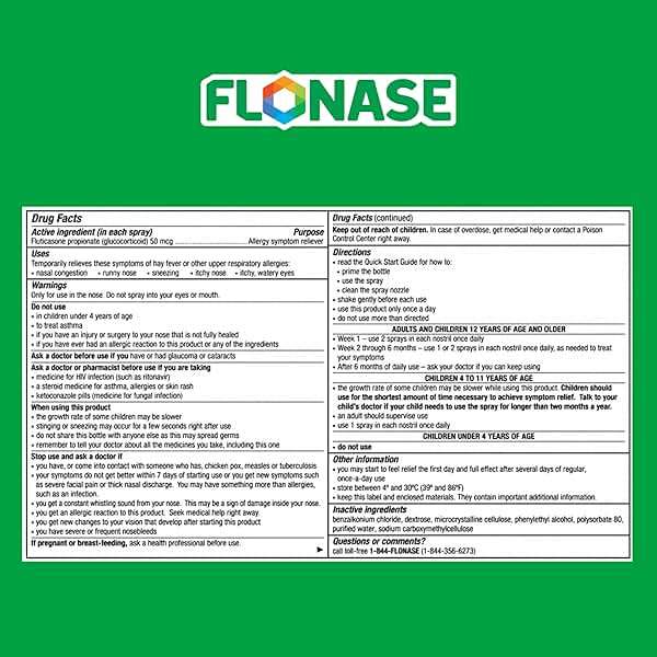 Flonase Allergy Relief Nasal Spray Fluticasone Propionate, 24-Hour Non-Drowsy Multi-Symptom Relief 144 Sprays, Bonus Pack of Tissues - Image 7