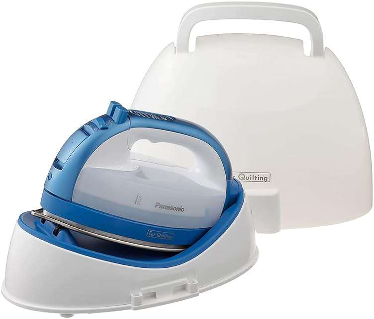 Panasonic Cordless Iron, Portable 360-Degree Freestyle Dry/Steam Iron with Precision Tips and Stainless Steel Soleplate, Anti-Calc and Anti-Drip, Power Base and Carrying/Storage - NI-QL1000A (Blue) - Image 1