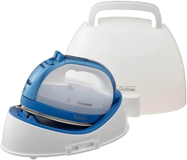 Panasonic Cordless Iron, Portable 360-Degree Freestyle Dry/Steam Iron with Precision Tips and Stainless Steel Soleplate, Anti-Calc and Anti-Drip, Power Base and Carrying/Storage - NI-QL1000A (Blue) - Product Image