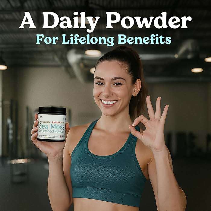 Atlantic Naturals Superfood Organic Sea Moss Powder Blend with Ashwagandha, Maca Root & Beet Root | Ideal for Healthy Skin, Positive Mood & Energy | Vanilla Flavor (150g) - Image 7