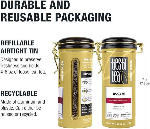 Tiesta Tea - Assam Black Tea, Loose Leaf, Single Origin Premium Black from India, High Caffeinated, Make Hot or Iced & Brews Up to 50 Cups, Pure Unblended, 4oz Refillable Tin - Image 8
