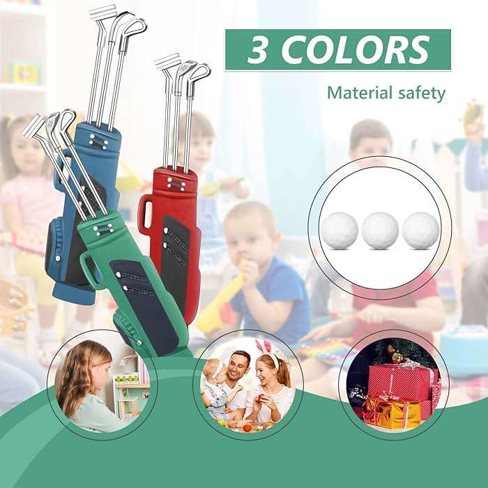 HyDren 3 Set Miniatures Golf Model Set Mini Golf Clubs Toys for Miniature Dollhouse Accessories for 1:12 Scale Dollhouse Decorations Craft Project, 3 Colors - Image 4