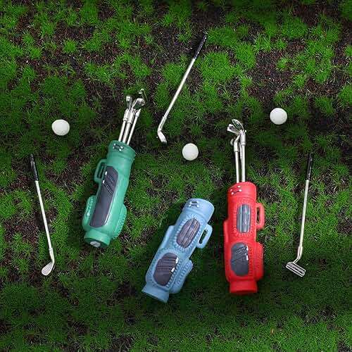 HyDren 3 Set Miniatures Golf Model Set Mini Golf Clubs Toys for Miniature Dollhouse Accessories for 1:12 Scale Dollhouse Decorations Craft Project, 3 Colors - Image 5