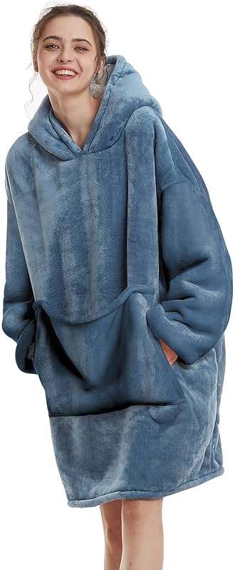 Aemilas Wearable Blanket Hoodie - Cozy Sherpa Blanket Sweatshirt as Gifts for Adult Teens Women Men, One Size Fits All - Image 1