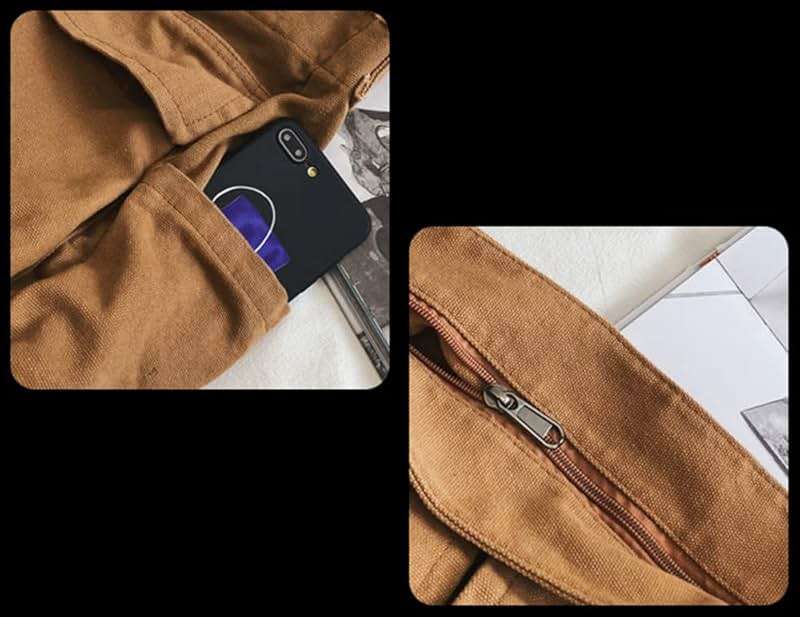 HUALEYNA Canvas Crossbody Bag for Women Large Messenger Bags Travel Shoulder Bag Multi-pocket - Image 6