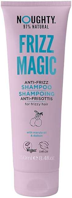 Noughty 97% Natural Frizz Magic Shampoo, Anti Frizz Cleanser for Frizzy and Curly Hair to Smooth and Shine with Marula Oil and Daikon, Sulphate Free Vegan Haircare 8.4fl.oz - Image 1
