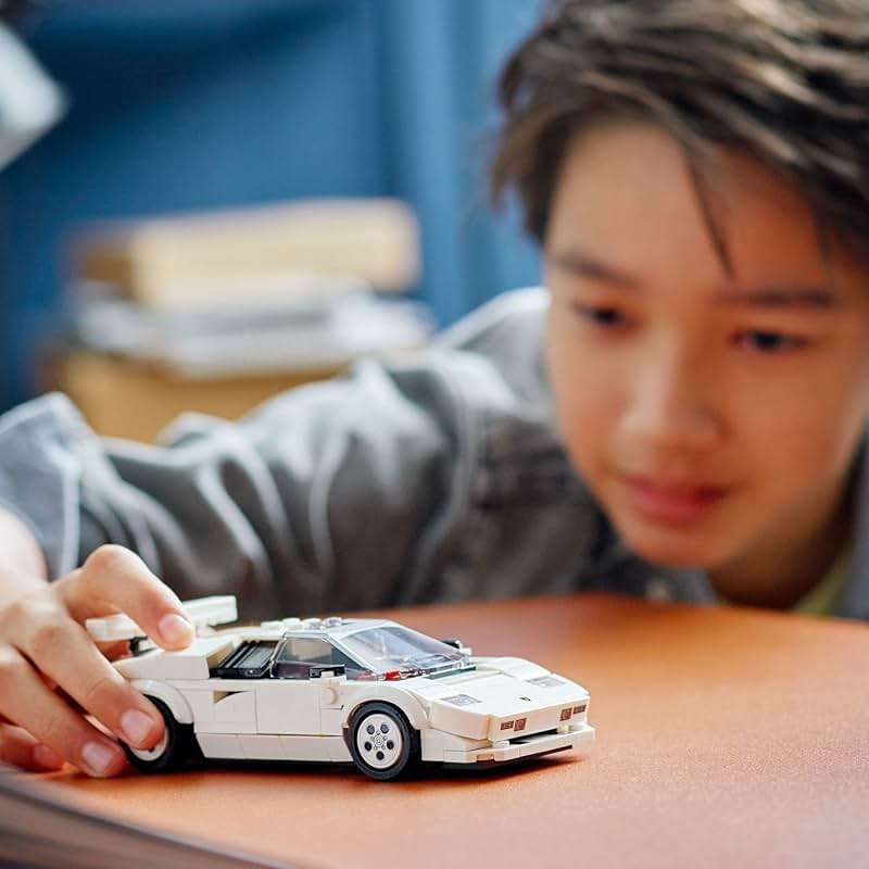 Lego Speed Champions Lamborghini Countach 76908, Race Car Toy Model Replica, Collectible Building Set with Racing Driver Minifigure - Image 2