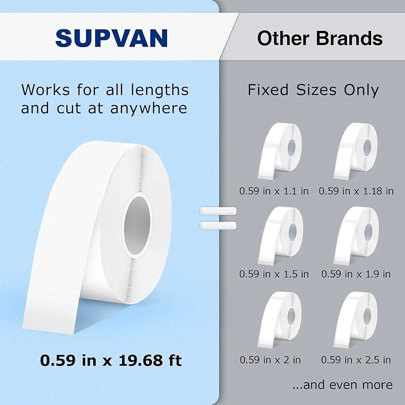 SUPVAN E10 Bluetooth Label Maker Machine with Tape, Continuous Waterproof Label, Versatile App with 35 Fonts and 1k+ Icons, Label Printer for Home, Kitchen, School, Office Organization, Green - Image 4