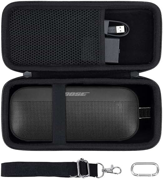 co2CREA Hard Travel Case Replacement for Bose New SoundLink Flex 2nd Gen/Bose SoundLink Flex Bluetooth Portable Speaker (Black Case) - Product Image