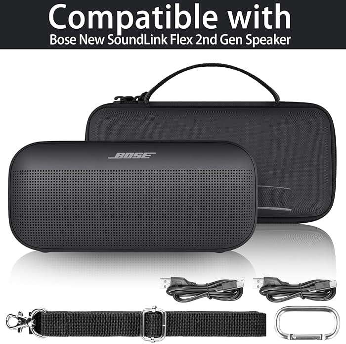 co2CREA Hard Travel Case Replacement for Bose New SoundLink Flex 2nd Gen/Bose SoundLink Flex Bluetooth Portable Speaker (Black Case) - Image 2