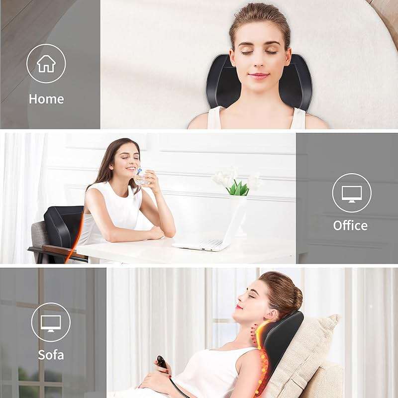 Boriwat Back Massager with Heat, 3D Kneading Massage Pillow for Back, Neck, Shoulder, Leg Pain Relief Deep Tissue, Gifts for Women Men Mom Dad - Image 8