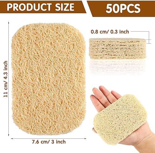 Soap Savers Pads Draining Lift Pad Bar Dish Soap Saver Holder Accessories Draining Mat for Shower Kitchen Bathroom Travel Hotel Cleaning(Beige,50 Pcs) - Image 3