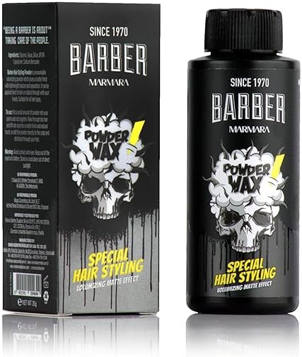 barber marmara Powder Wax Hair Styling Volumizing Powder for Men Matte Finish Texture Powder, Adds Instant Volume & Thickness, Lightweight Non-Greasy No Shine Hair Styling Powder, 20g - Product Image