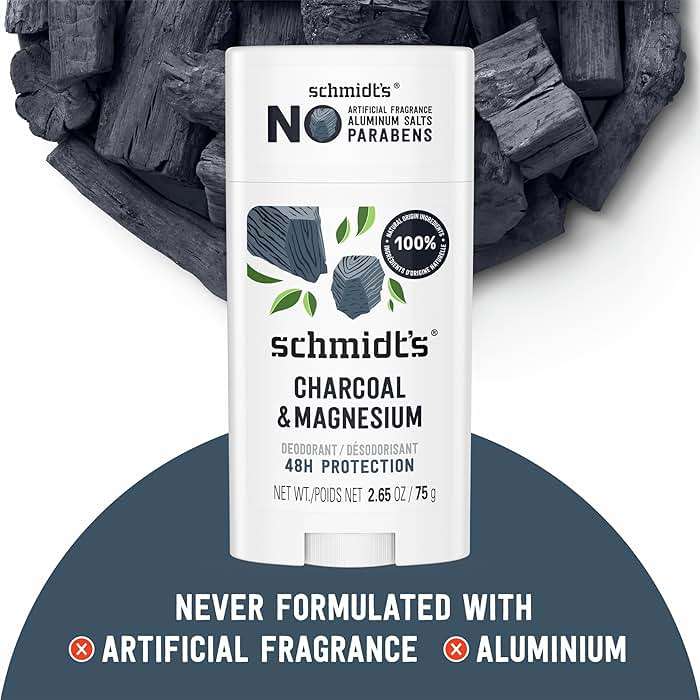 Schmidt's Aluminum-Free Vegan Deodorant Charcoal & Magnesium with 48 Hour Odor Protection, 2 Count for Women and Men, Natural Ingredients, Cruelty-Free, 2.65 oz, Pack of 2 - Image 4