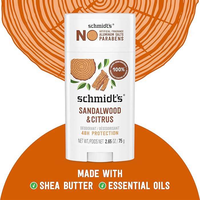 Schmidt's Aluminum-Free Vegan Deodorant Sandalwood & Citrus 2 Count for Women and Men, with 24 Hour Odor Protection, Natural Ingredients, Cruelty-Free, 2.65 oz - Image 3