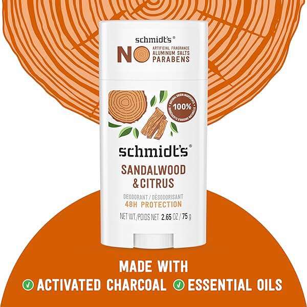 Schmidt's Aluminum-Free Vegan Deodorant Sandalwood & Citrus 2 Count for Women and Men, with 24 Hour Odor Protection, Natural Ingredients, Cruelty-Free, 2.65 oz - Image 5
