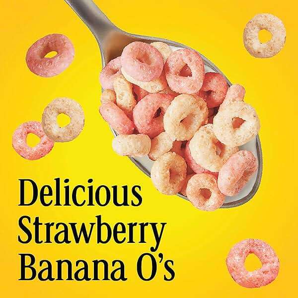 Strawberry Banana Cheerios, Heart Healthy Gluten Free Breakfast Cereal, Made with Whole Grain Oats, Family Size, 19 oz - Image 3