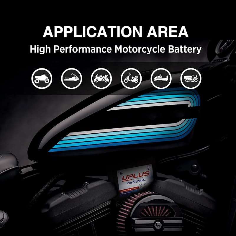UPLUS YTX5L-BS ATV Motorcycle Battery, EB5-3 Maintenance Free 12V 4Ah SLA Batteries Scooter AGM Battery, Replacement for GTX5L-BS, ETX5L-BS, CTX5L-BS, BTX5L-BS, PTX5L-BS, AGM12-5, YTZ5S-BS - Image 8